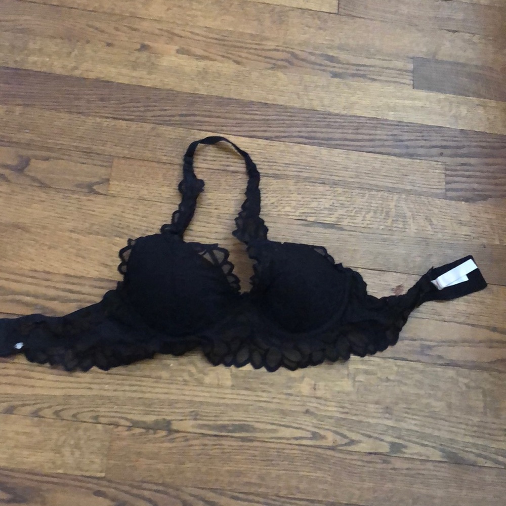 PINK black lacy bralette